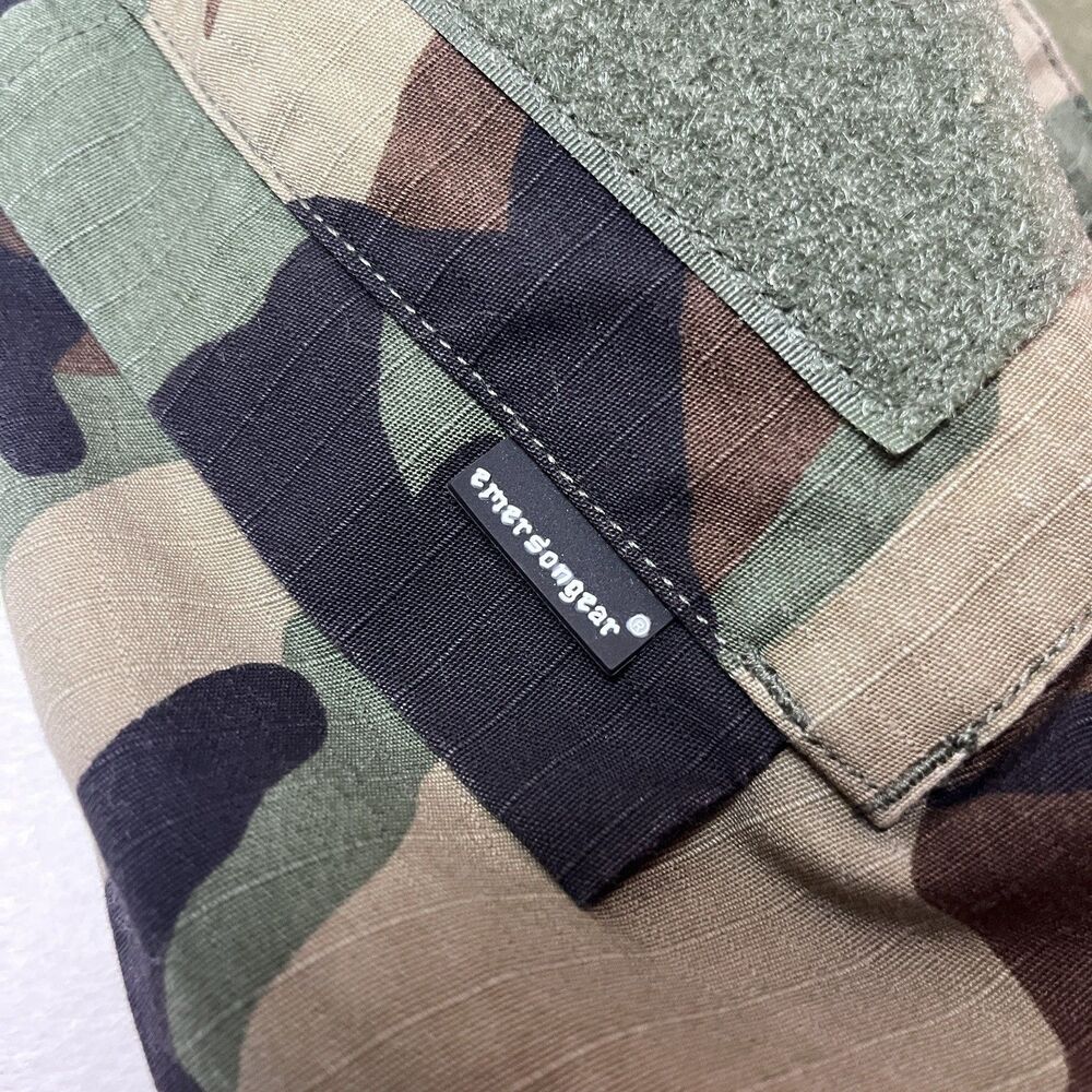 EmersonGear Mens XL Woodland Camo Tactical Combat Shirt 1/4 Zip Airsoft Milsim - Picture 6 of 13